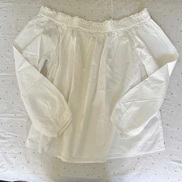 GAP Optic White Off-Shoulder Blouse - Picture 1 of 4